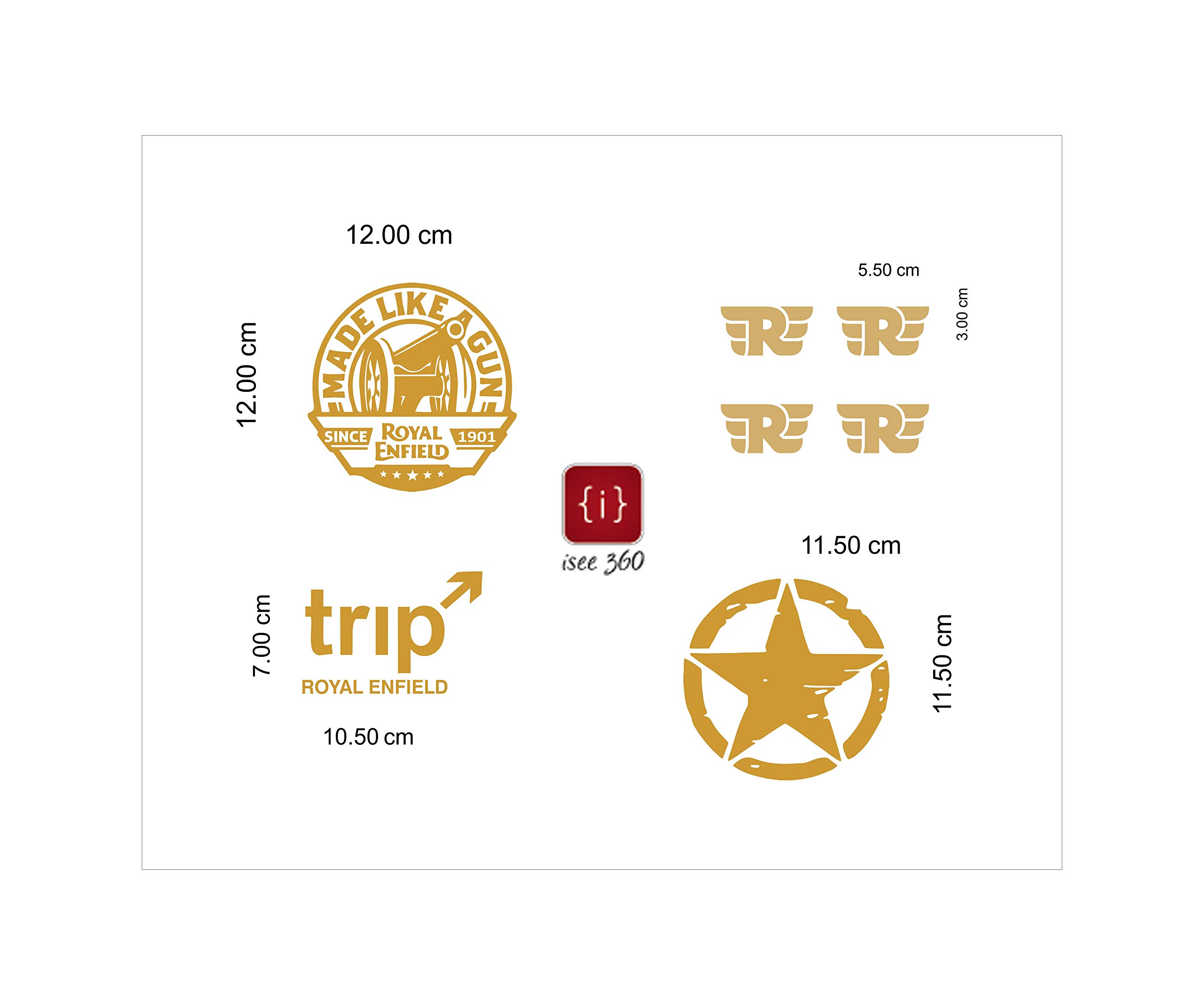 ISEE 360 Customized sticker Compatible For Royal Enfield Combo Kit